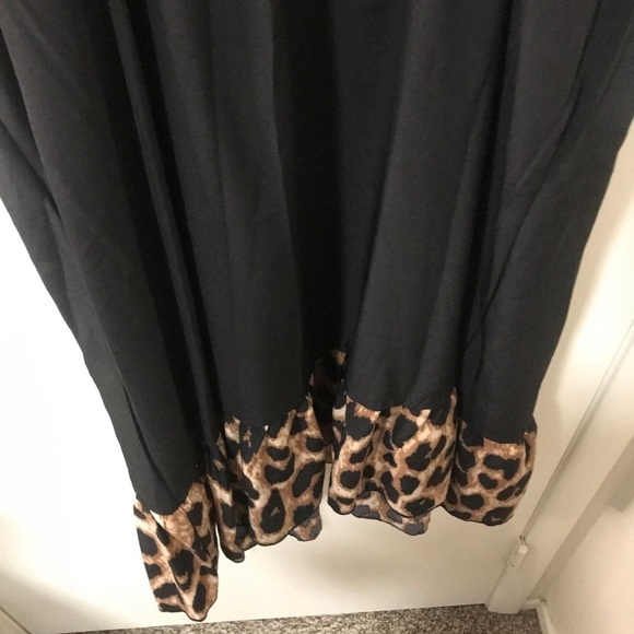 3/$15 Shein black leopard print spaghetti strap midi dress size 2XL - Picture 8 of 9